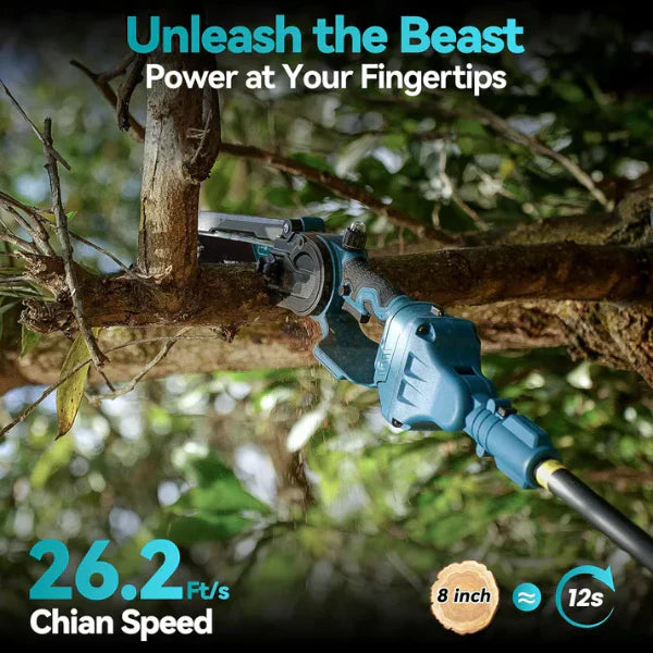 2 in 1 Cordless Pole Saw & Mini Chainsaw (Up to 15.8ft / 4.57 meters)