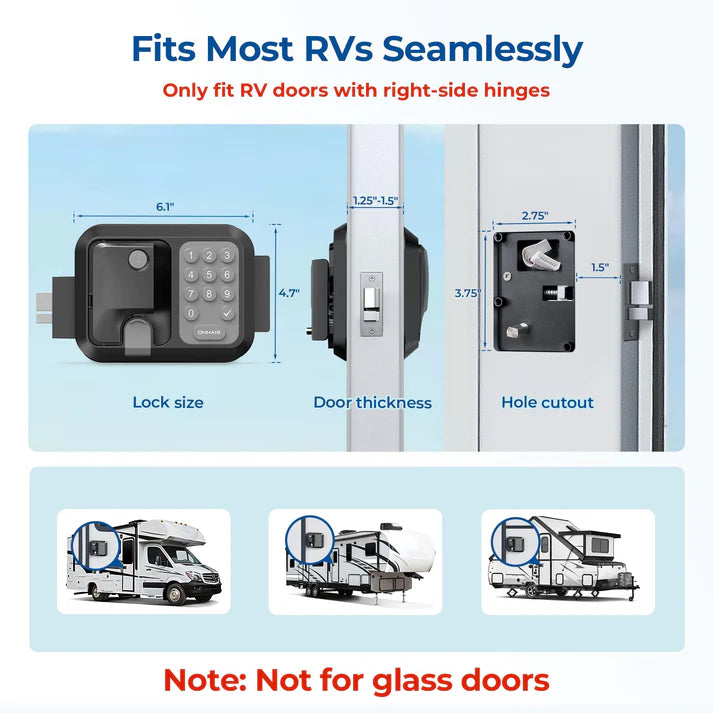 Pro RV Door Lock Keyless Entry Waterproof, 2 Fobs, 1 Control 2 Doors 1