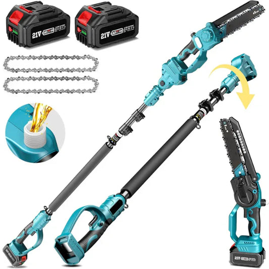2 in 1 Cordless Pole Saw & Mini Chainsaw (Up to 15.8ft / 4.57 meters)