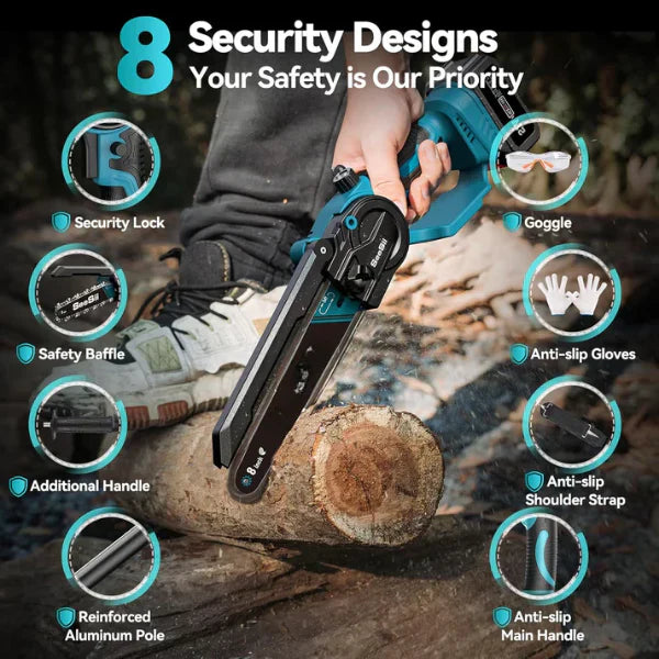 2 in 1 Cordless Pole Saw & Mini Chainsaw (Up to 15.8ft / 4.57 meters)