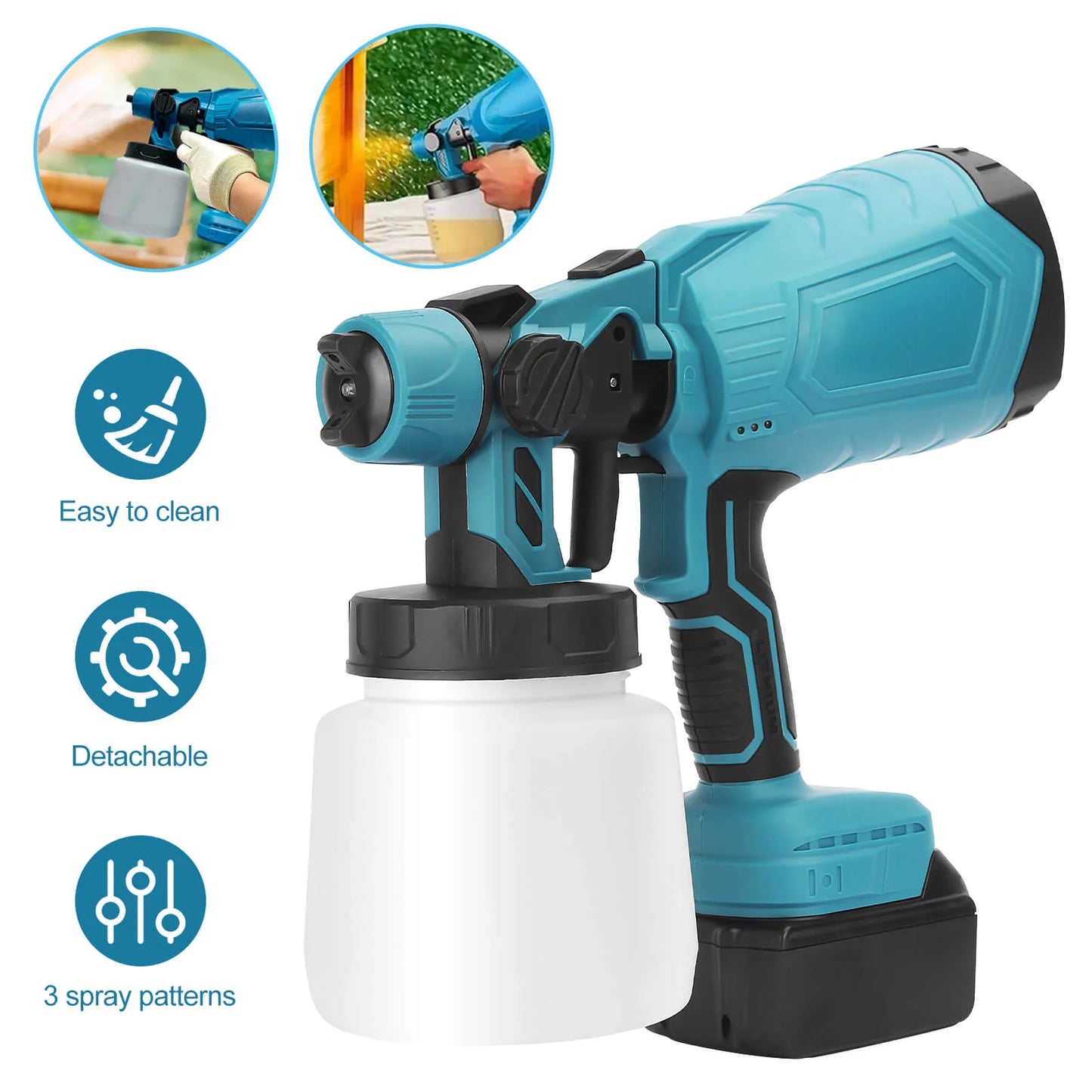 High-pressure   Cordless   Paint   Sprayer   with   2   Batteries